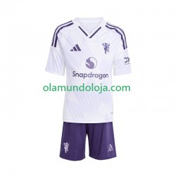 Camisola Manchester United Criança Equipamento Segundo 2025-2026 Manga Curta